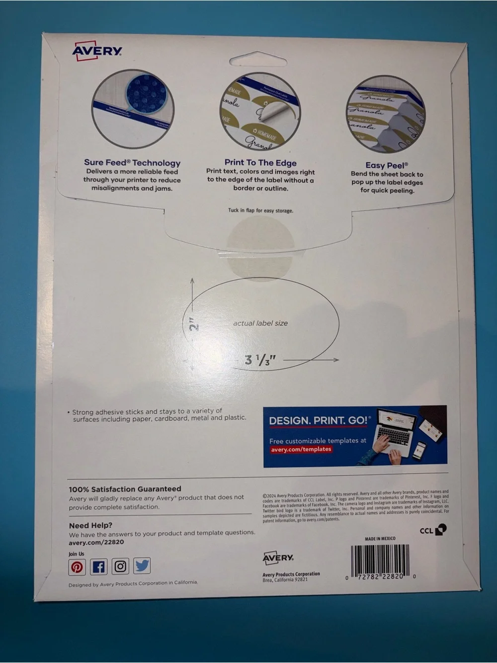 Avery Oval Labels Glossy White 80 Peel Labels Sealed DIY